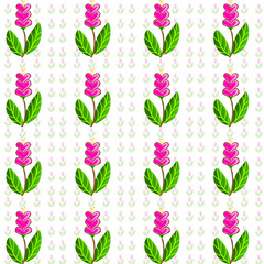 seamless pattern with pink flowers