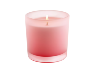 Isolated Pink Candle in Glass