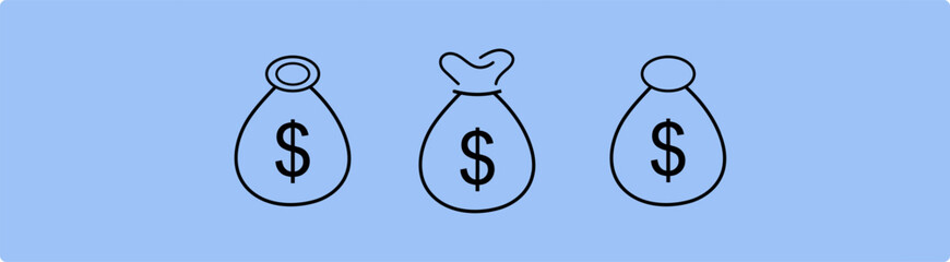 Money Bag Dollar Sign, Money bag with dollar icon. vector illustration