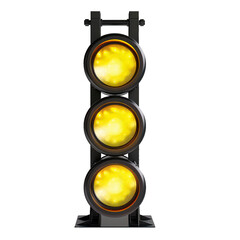 3D model of a vertical light array with three individual spotlights