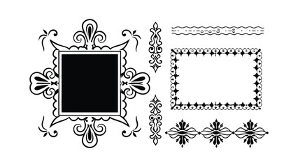 black and white frames with pattern