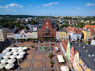 Chojnice, rynek, plac, Ratusz, kamienice, widok, panorama © ukasz