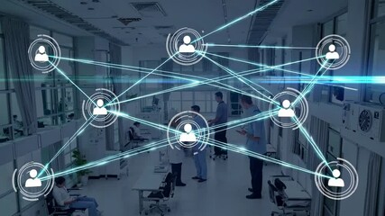 Exploring the connections in a modern healthcare facility showcasing collaboration and technology in patient care - Powered by Adobe