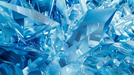 Abstract Blue Crystal Fragments Background