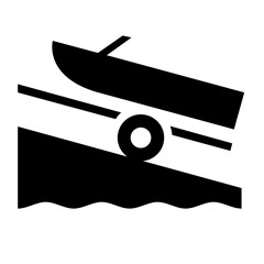 boat launch sign symbol isolated on white background. vector ilustration. 