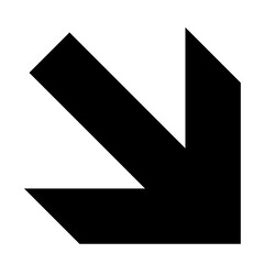 right and down arrow  sign symbol isolated on white background. vector ilustration. 