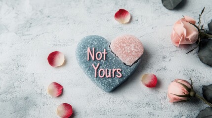 Emotional reflection on a broken candy heart studio setting digital art soft lighting introspective concept