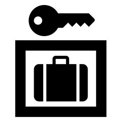 baggage lockers sign symbol isolated on white background. vector ilustration. 