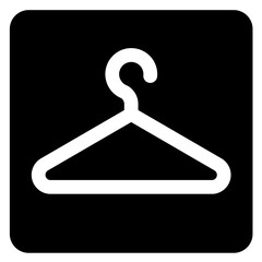 coat check sign symbol isolated on black background. vector ilustration. 