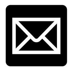 mail sign symbol isolated on black background. vector ilustration. 