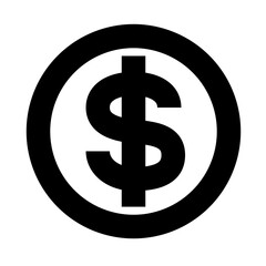 cashier or dollar sign symbol isolated on white background. vector ilustration. 