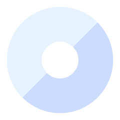 Basic circle infographic with 2 steps, blue tone.