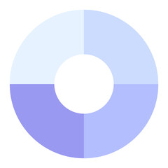 Basic circle infographic with 4 steps, blue tone.