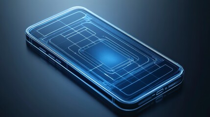 Abstract Glowing Smartphone Network Connection Illustration