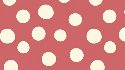 Abstract Seamless Polka Dot Pattern With Red and Cream Colors