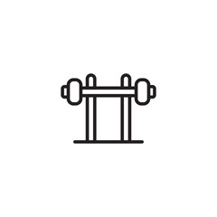 Dumbbell rack icon. Gym weights symbol. Dumbbells on a stand icon. Fitness equipment rack. Minimalist dumbbell rack.