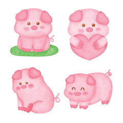 Cute Cartoon Pig Illustration