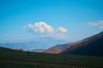 Naklejka premium a view of autumn Armenian mountains covered with forest