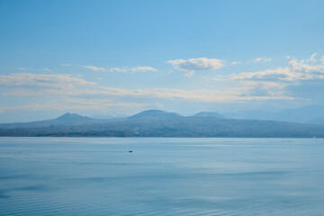 a view of Lake Sevan, Armenia in autumn