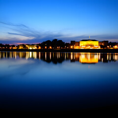 Fototapeta premium sunset over the river