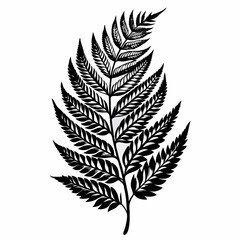 A black and white drawing of a leafy plant