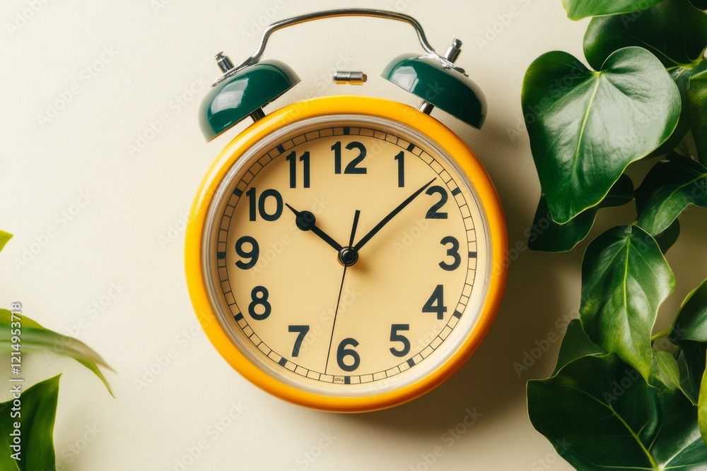 Aufkleber A minimalist poster showing a clock face with distorted numbers, emphasizing the tension of waiting, set against a neutral background