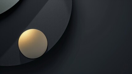 Abstract Dark Grey Forms with Illuminated Oval
