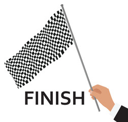 Fototapeta premium Hand hold checkered flag. vector