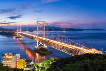 Onaruto Bridge connecting  Awaji Island to Tokushima, Japan
