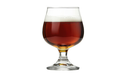 Closeup of a beer glass isolated on white background