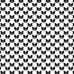 Abstract geometric black and white butterfly seamless pattern.
