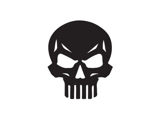 Black vector skull silhouette. Skull Silhouette Icon Vector Design on White Background. Skull vector logo silhouette.