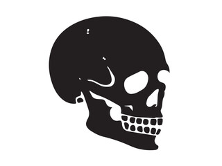 Black vector skull silhouette. Skull Silhouette Icon Vector Design on White Background. Skull vector logo silhouette.