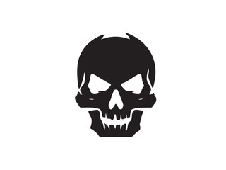 Black vector skull silhouette. Skull Silhouette Icon Vector Design on White Background. Skull vector logo silhouette. 