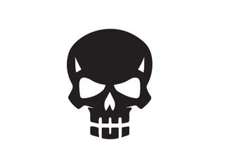 Black vector skull silhouette. Skull Silhouette Icon Vector Design on White Background. Skull vector logo silhouette. 