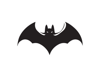 A black bat with outstretched wings on a white background. Vector illustration. Bat Silhouettes Vector Design. 