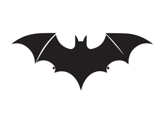 A black bat with outstretched wings on a white background. Vector illustration. Bat Silhouettes Vector Design. 
