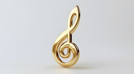 Obraz premium A Golden Treble Clef Symbol Is Shown