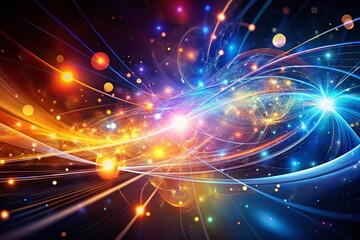 Fototapeta premium Futuristic Elegant Abstract Science Background with Flying Particles