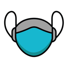 Vector Flat Illustration of a Face Mask