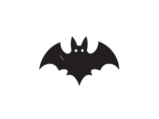 A black bat with outstretched wings on a white background. Vector illustration. Bat Silhouettes Vector Design. 