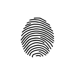 Black fingerprint texture isolated on background 

