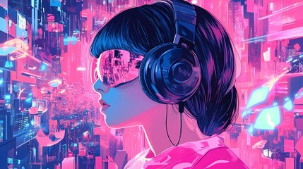 Obraz premium Innovative live-streaming and podcasting concepts illustrated with vibrant digital art
