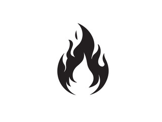 Fire icon. Fire flame symbol. Fire vector silhouette logo icon. Vector illustration of simple fire silhouette on white background.