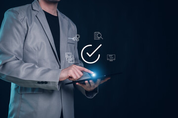 Standards,Guarantee,  ISO certification and satisfaction, service experience, show the standards of products and services.Standardization concept.