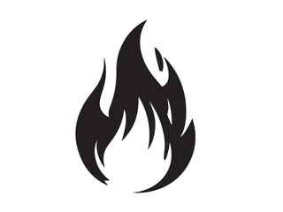 Fire icon. Fire flame symbol. Fire vector silhouette logo icon. Vector illustration of simple fire silhouette on white background.