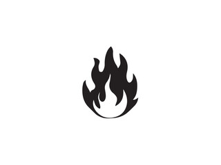 Fire icon. Fire flame symbol. Fire vector silhouette logo icon. Vector illustration of simple fire silhouette on white background.