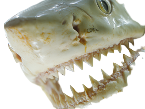 Isolated Shark Head with Teeth