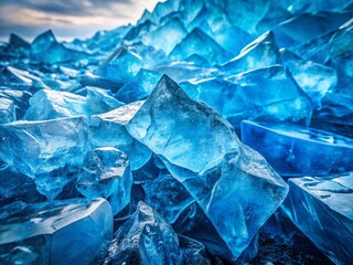 Obraz premium Geometric Blue Ice Texture Background: Abstract Cold Winter Design