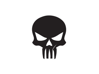 Black vector skull silhouette. Skull Silhouette Icon Vector Design on White Background. Skull vector logo silhouette. 